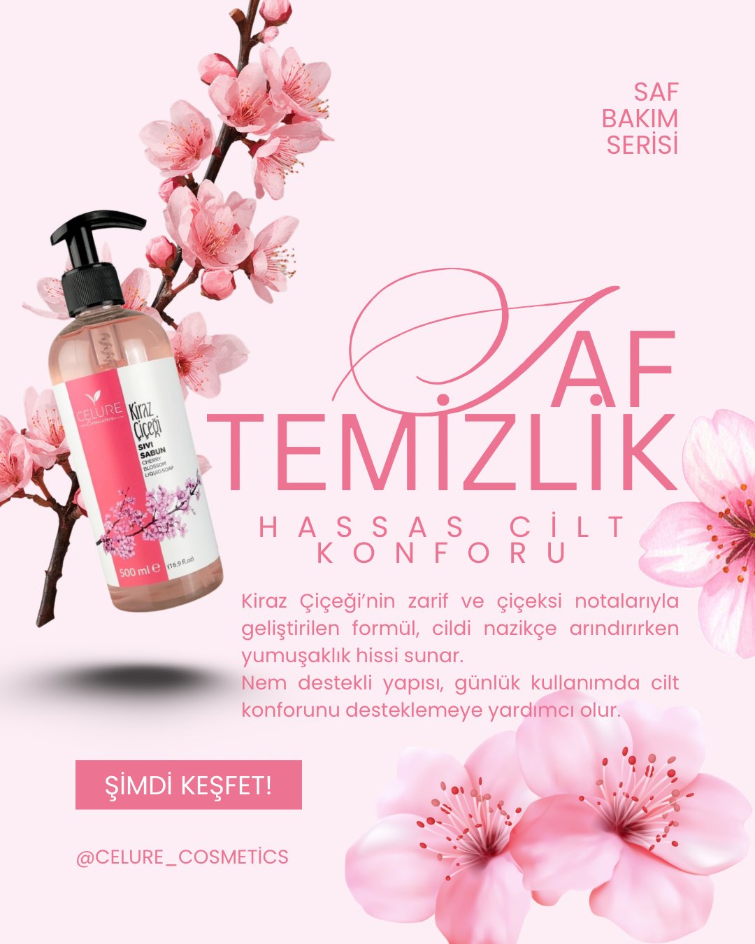 Celure Ki̇raz Çi̇çeği̇ Sivi Sabun